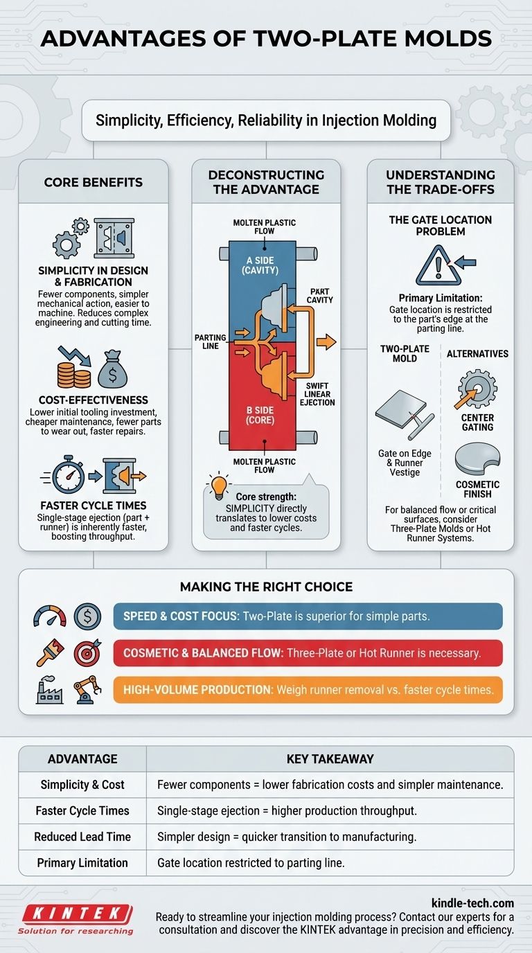 투 플레이트 금형의 장점은 무엇입니까? 더 간단한 디자인, 더 빠른 생산, 더 낮은 비용 시각적 가이드