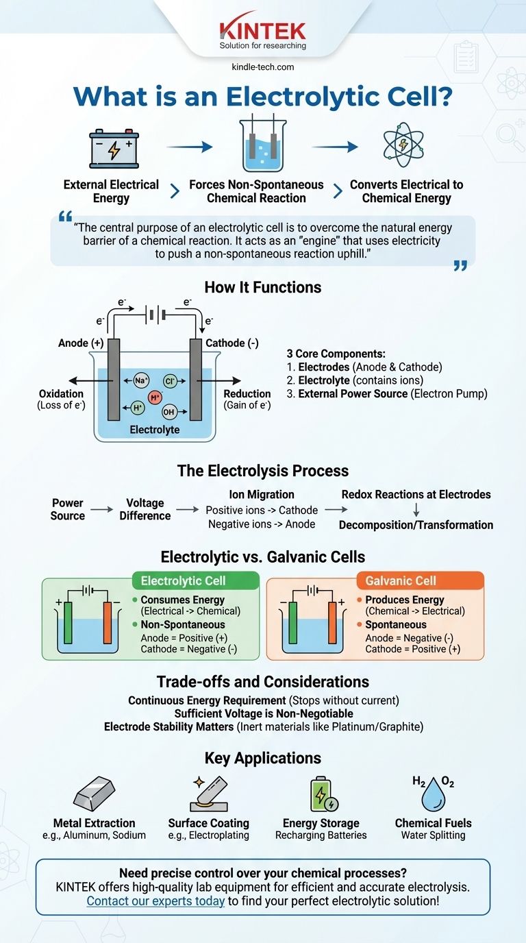 What is the electrolytic cell? A Guide to Forcing Chemical Reactions with Electricity Visual Guide