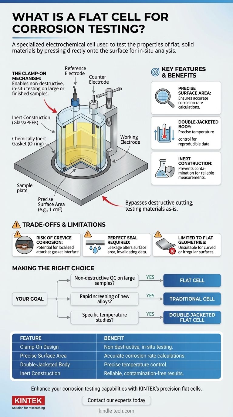 Was ist eine Flachzelle für Korrosionsprüfungen? Zerstörungsfreie In-situ-Analyse ermöglichen Visuelle Anleitung