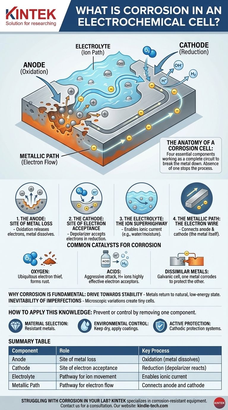 What is corrosion in an electrochemical cell? Understanding the 4 Components of Metal Decay Visual Guide