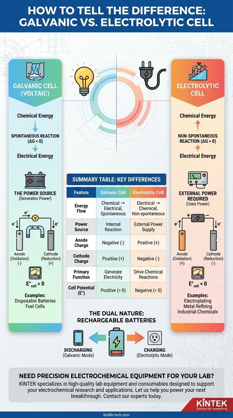 Come distinguere tra cella galvanica ed elettrolitica? Padroneggiare il flusso di energia elettrochimica Guida Visiva