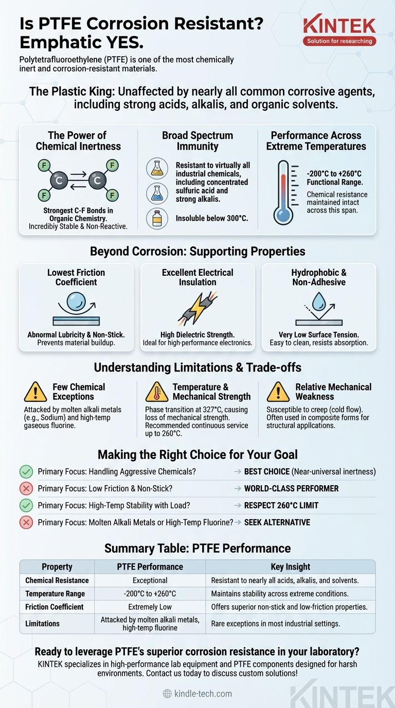 Il PTFE è resistente alla corrosione? Scopri la Resistenza Chimica Definitiva per il Tuo Laboratorio Guida Visiva