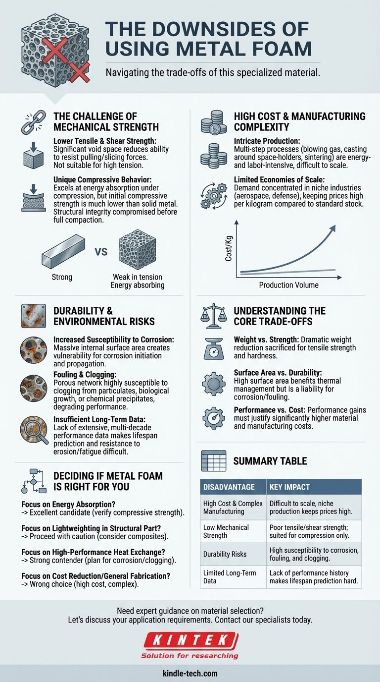 What are the downsides of using metal foam? Understanding the Trade-offs of a Specialist Material Visual Guide