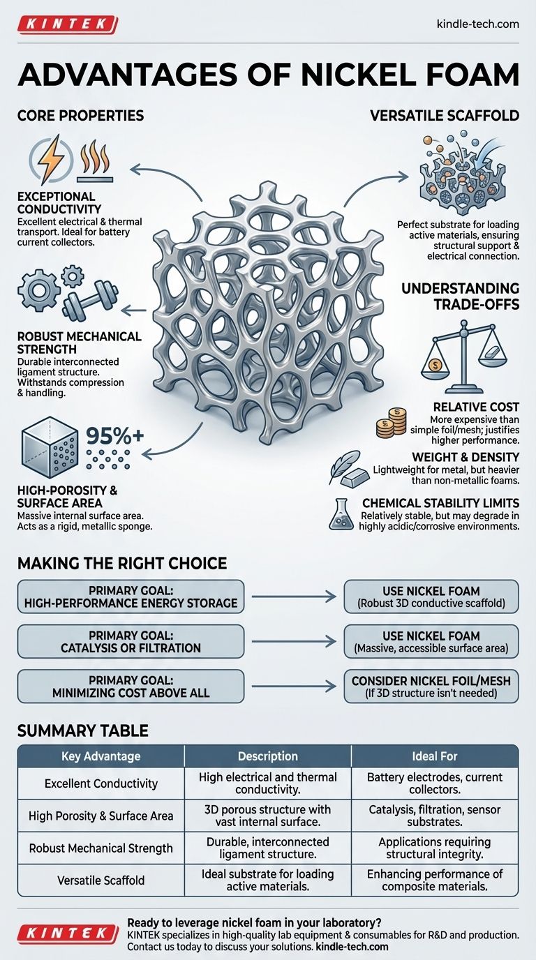 ¿Cuáles son las ventajas de la espuma de níquel? Desbloquee un rendimiento superior en energía y catálisis Guía Visual