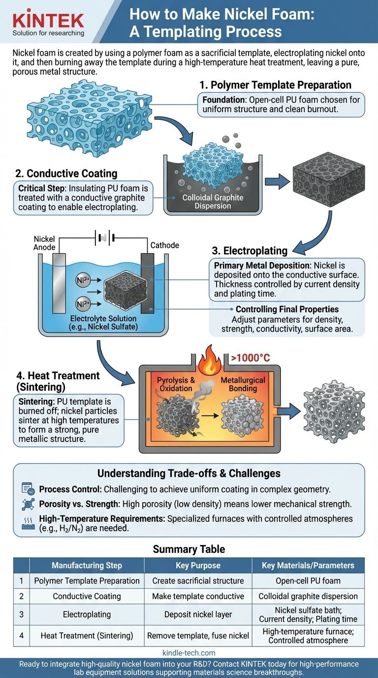 كيف يتم صنع رغوة النيكل؟ دليل لعملية القولبة والطلاء الكهربائي دليل مرئي