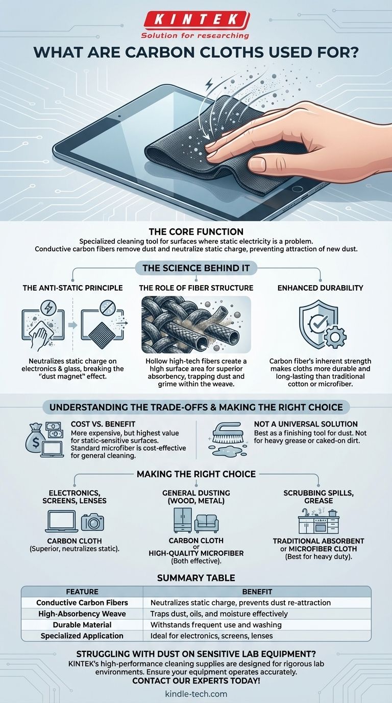 A cosa servono i panni in carbonio? Sconfiggi la polvere statica su elettronica e schermi Guida Visiva