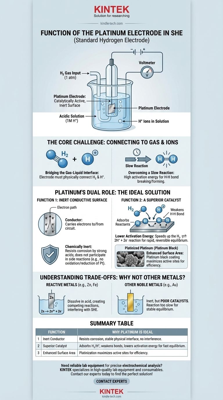 ¿Cuál es la función del electrodo de platino en el EEN? Es el catalizador inerte para un estándar universal Guía Visual