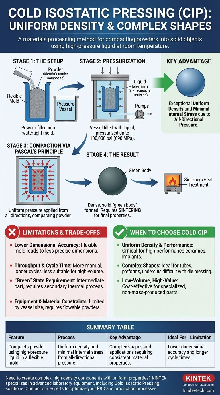 Cos'è il processo CIP a freddo? Ottenere una densità uniforme in parti in polvere complesse Guida Visiva