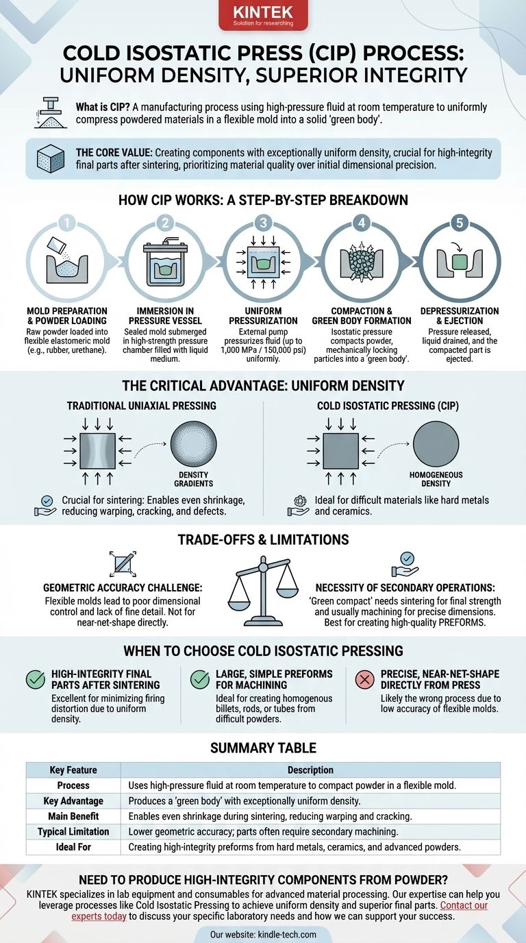 Qu'est-ce que le processus de pressage isostatique à froid ? Créez des pièces uniformes et de haute intégrité Guide Visuel
