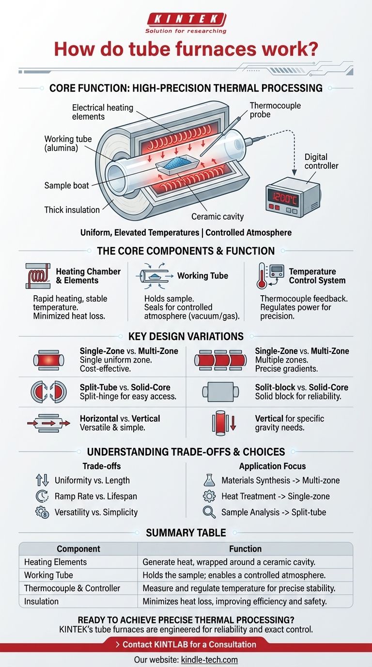 Comment fonctionnent les fours tubulaires ? Un guide pour le traitement de précision à haute température Guide Visuel