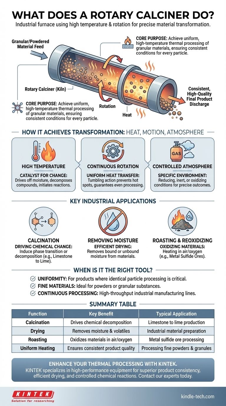 ¿Qué hace un calcinador rotatorio? Logre un procesamiento térmico uniforme para sus materiales Guía Visual