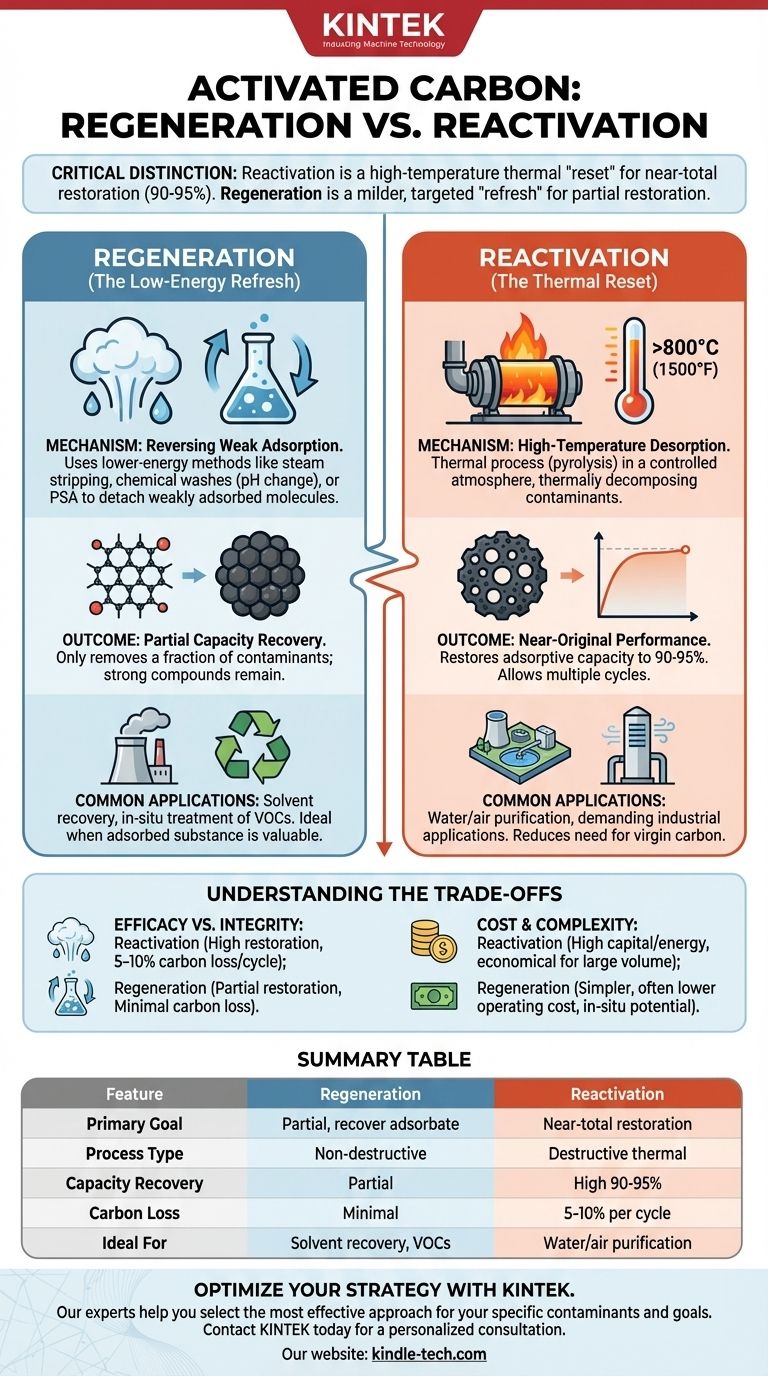 ¿Cuál es la diferencia entre la regeneración y la reactivación del carbón activado? Maximizar la vida útil y el rendimiento del carbono Guía Visual