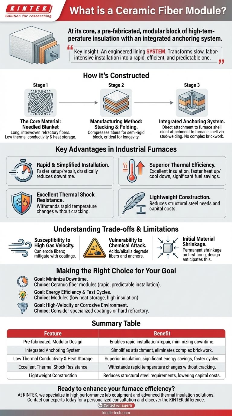 Cos'è un modulo in fibra ceramica? Un sistema di isolamento ad alta temperatura per il rivestimento rapido dei forni Guida Visiva