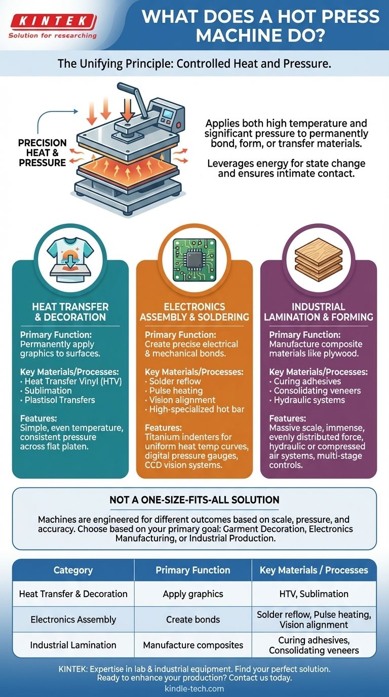 Cosa fa una pressa a caldo? Incollare, formare o trasferire materiali in modo permanente con precisione Guida Visiva