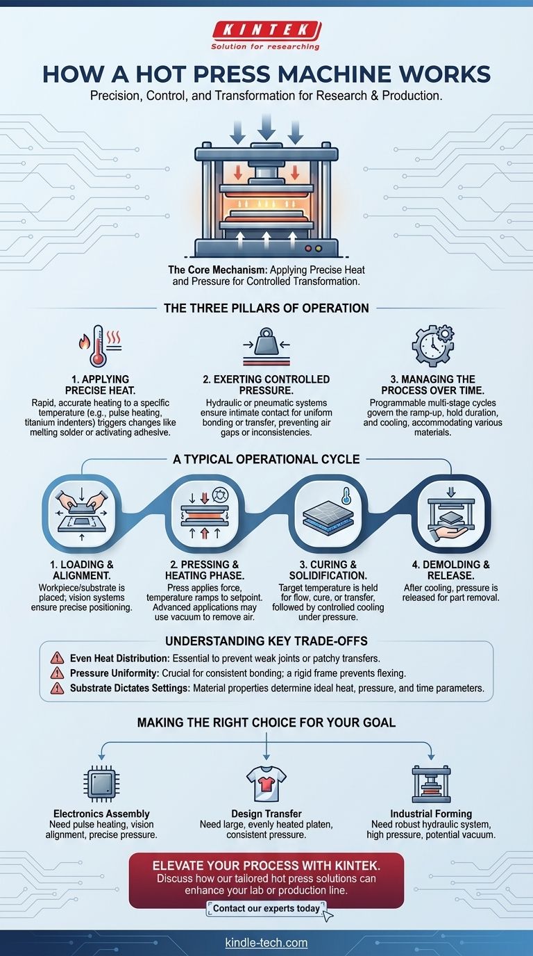 ホットプレス機はどのように機能しますか？完璧な結果のための熱、圧力、時間の習得 ビジュアルガイド
