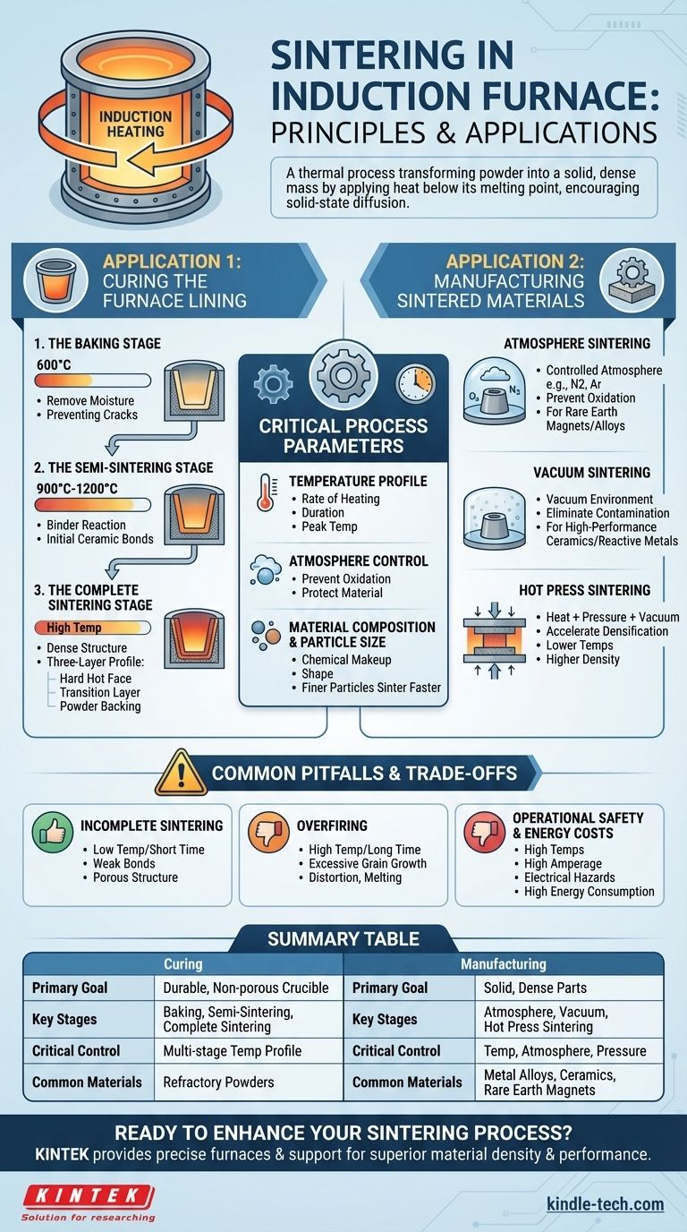 Qu'est-ce que le frittage dans un four à induction ? Maîtriser le processus thermique pour des matériaux durables Guide Visuel