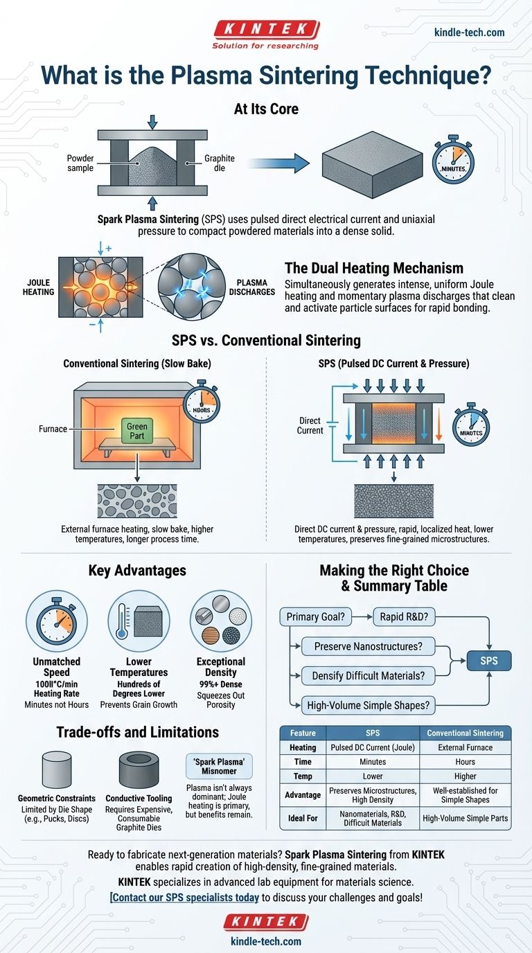 플라즈마 소결 기술이란 무엇인가요? 빠르고 고밀도의 재료 제작을 달성하세요 시각적 가이드
