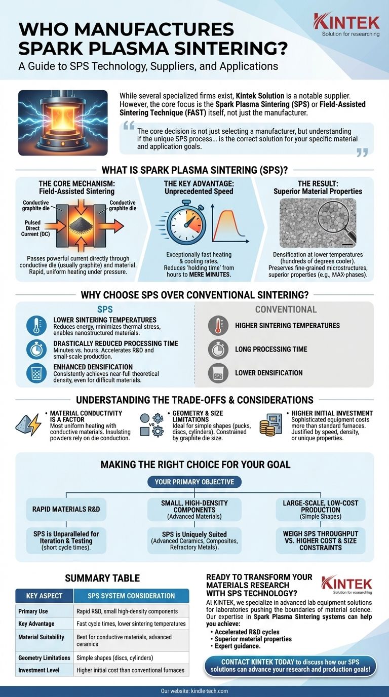 스파크 플라즈마 소결(SPS)은 누가 제조하나요? 주요 SPS 장비 공급업체 알아보기 시각적 가이드