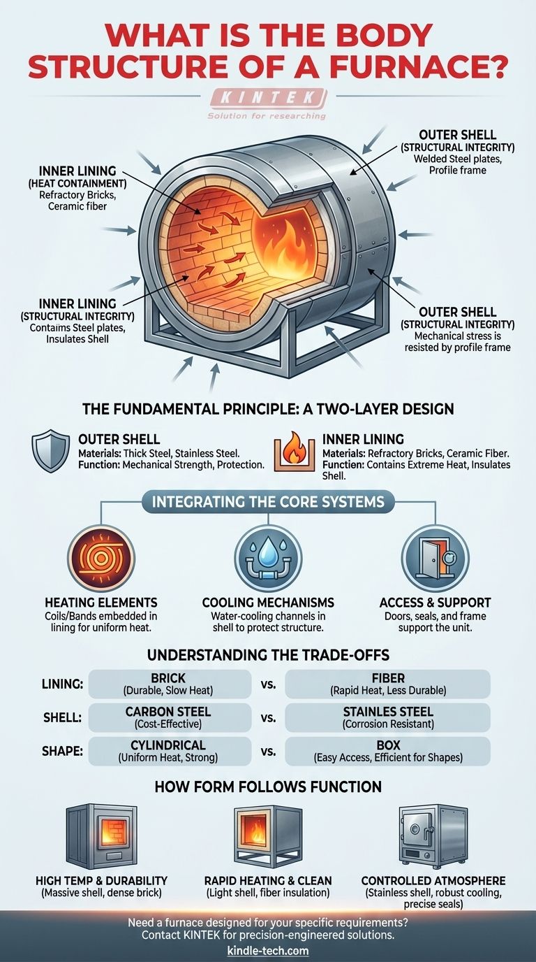ما هو هيكل جسم الفرن؟ الكشف عن التصميم ثنائي الطبقات للتحكم الحراري الفائق دليل مرئي