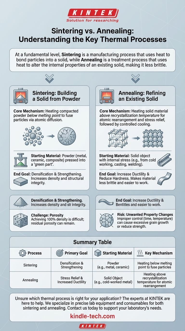 Quelle est la différence entre le frittage et le recuit ? Un guide pour choisir le bon processus thermique Guide Visuel