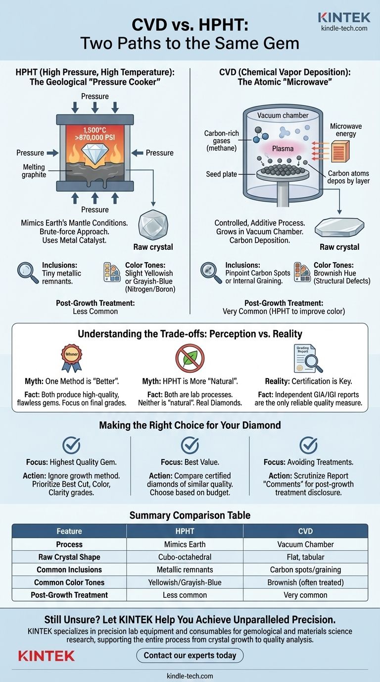 Was ist der Unterschied zwischen CVD und HPHT? Wählen Sie den richtigen im Labor gezüchteten Diamanten für sich Visuelle Anleitung