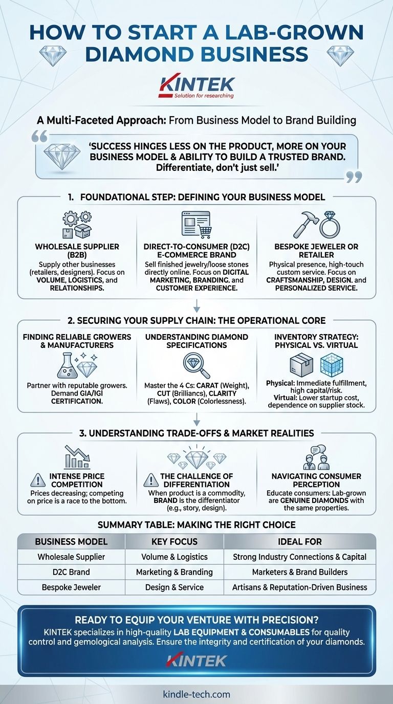 Как начать бизнес по продаже выращенных в лаборатории бриллиантов? Выберите правильную модель для успеха Визуальное руководство