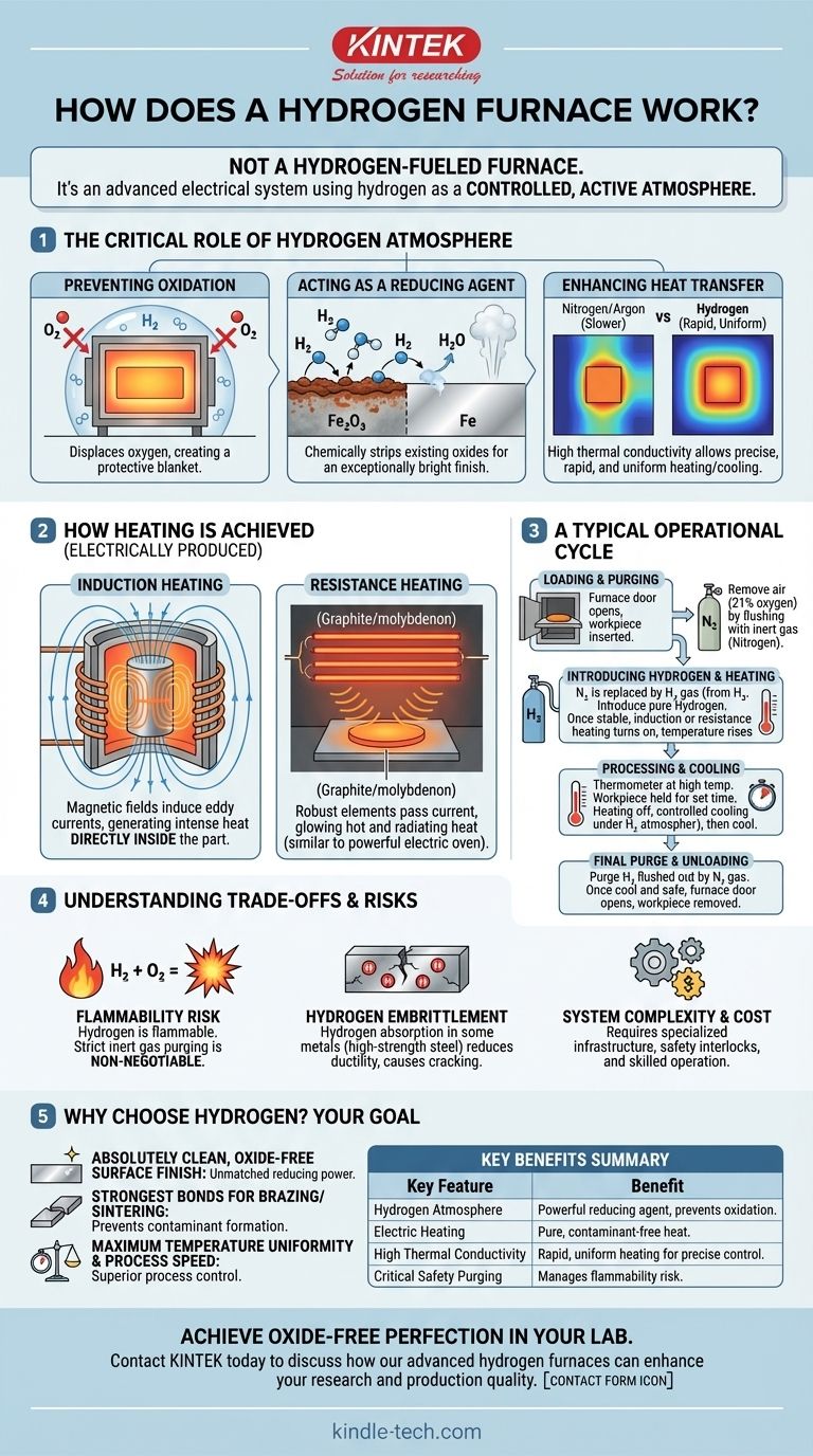 How does a hydrogen furnace work? Master High-Purity, Oxide-Free Heat Treatment Visual Guide