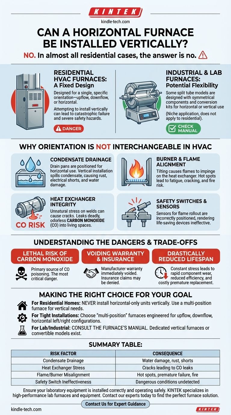 Um forno horizontal pode ser instalado verticalmente? Os Riscos Críticos de Segurança Explicados Guia Visual