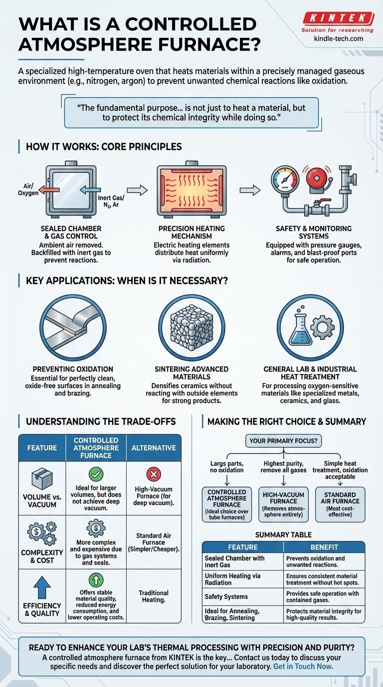 What is a controlled atmosphere furnace? Achieve Purity and Precision in High-Temp Processing Visual Guide