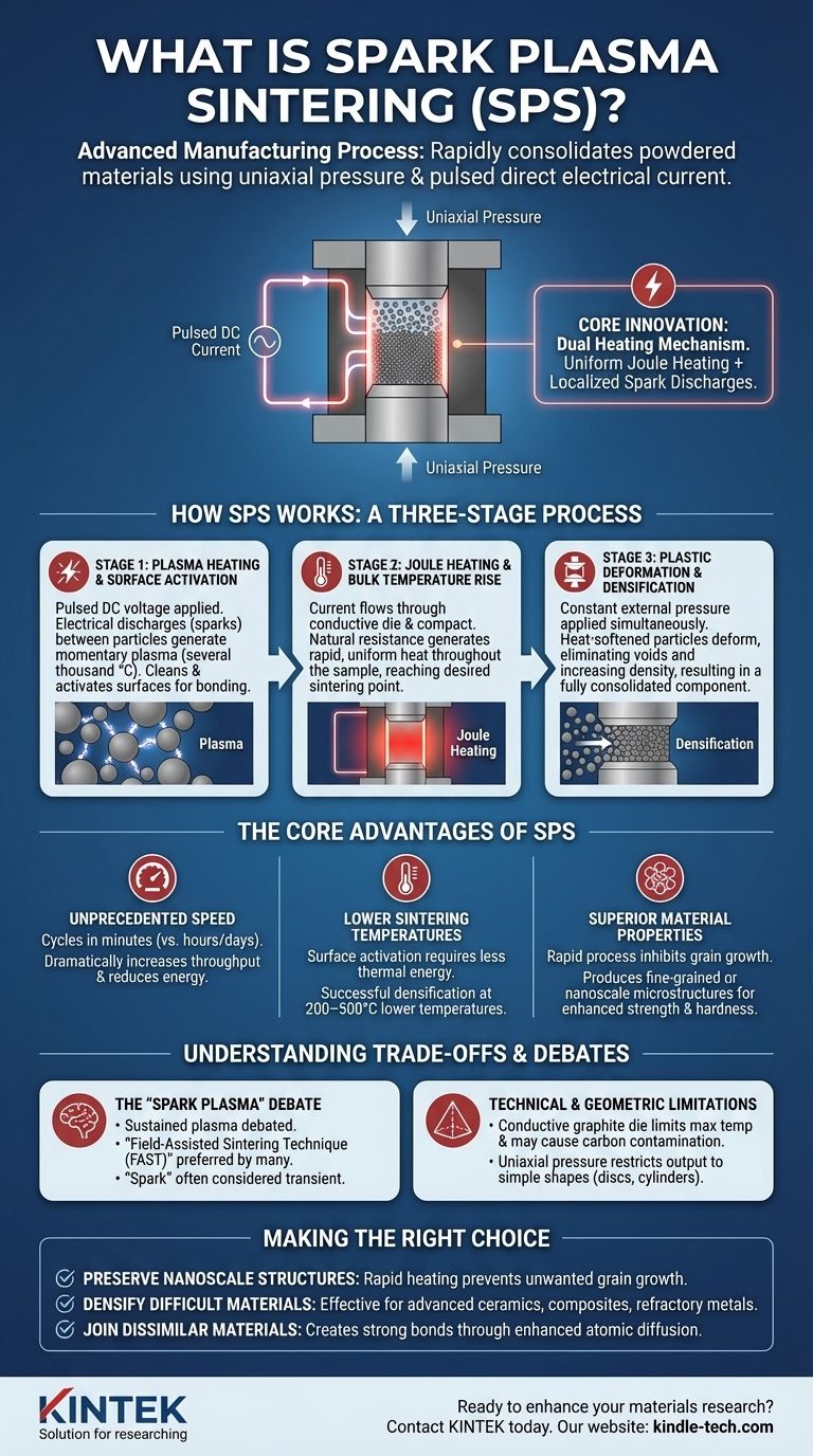 Was ist der SPS-Prozess beim Spark Plasma Sintering? Ein Leitfaden zur schnellen Verdichtung bei niedriger Temperatur Visuelle Anleitung