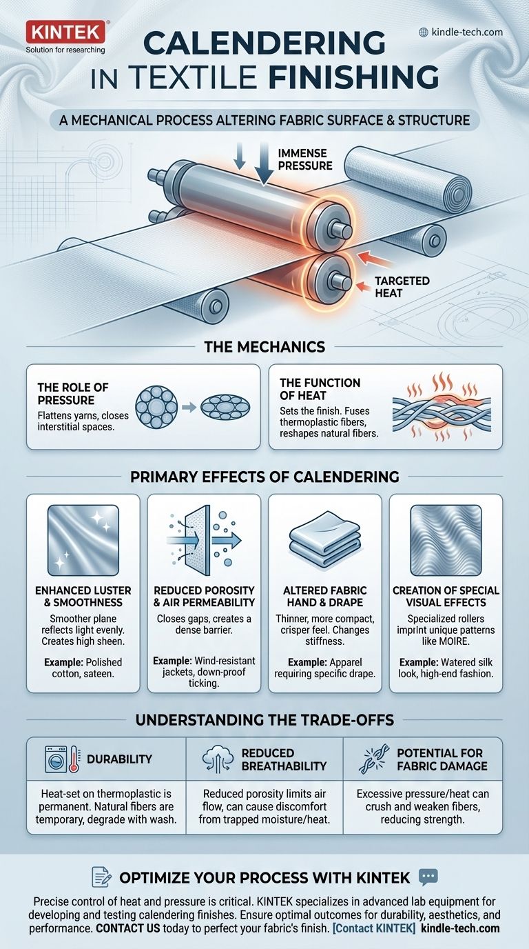 ¿Qué hace el calandrado por el tejido? Transformar el aspecto, el tacto y el rendimiento del tejido Guía Visual