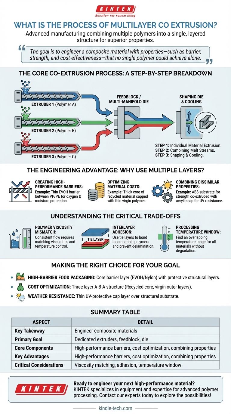 ¿Cuál es el proceso de coextrusión multicapa? Ingeniería de materiales compuestos de alto rendimiento Guía Visual