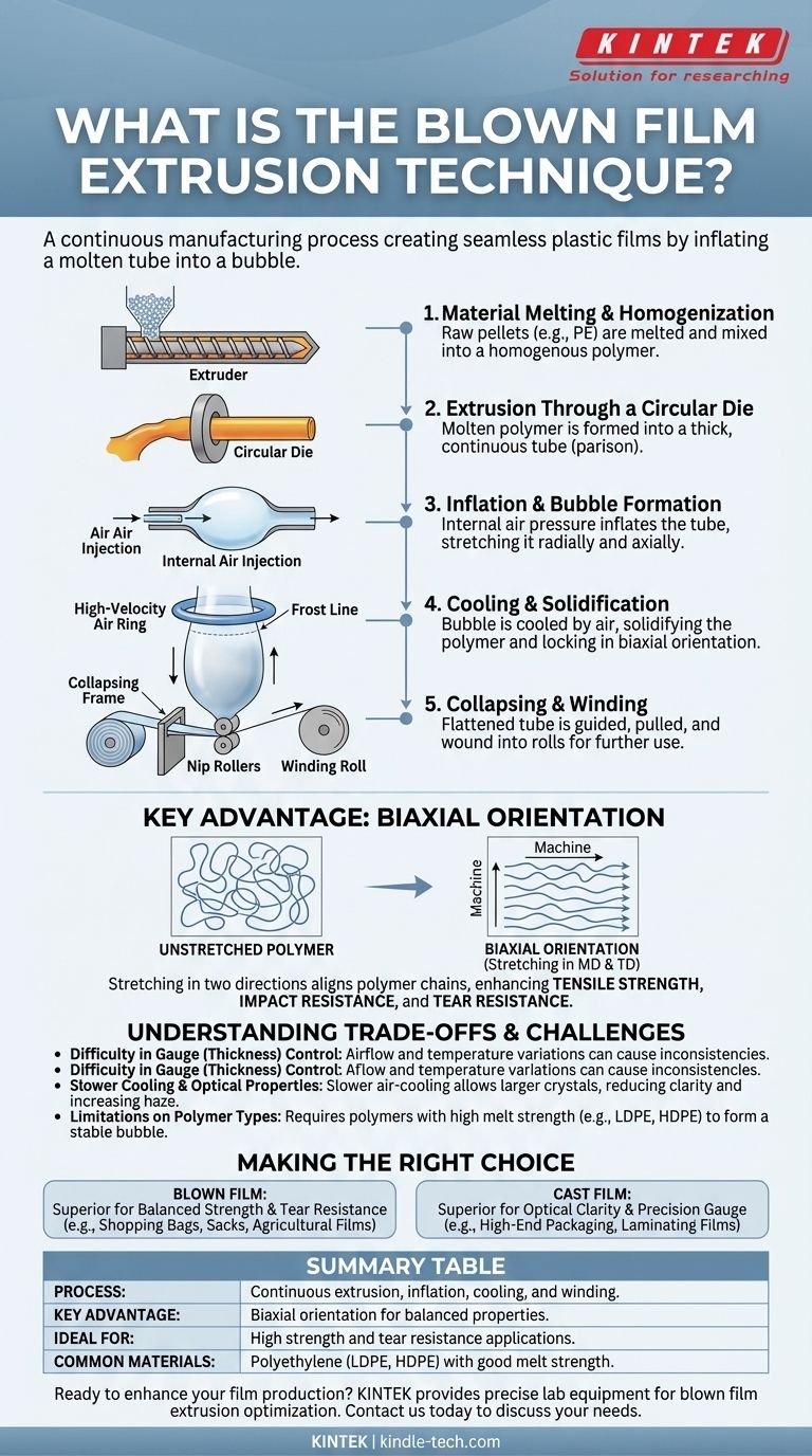 Qu'est-ce que la technique d'extrusion de film soufflé ? Maîtriser l'orientation biaxiale pour une résistance de film supérieure Guide Visuel