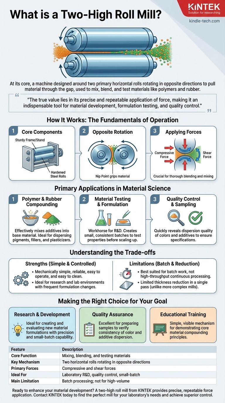 ¿Qué es un molino de rodillos de dos alturas? Domine la mezcla y prueba precisa de materiales Guía Visual