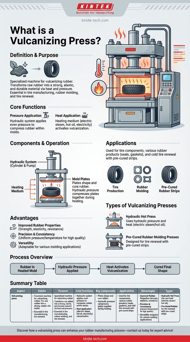 加硫プレスとは？ゴム製造とタイヤ生産に不可欠なツール ビジュアルガイド