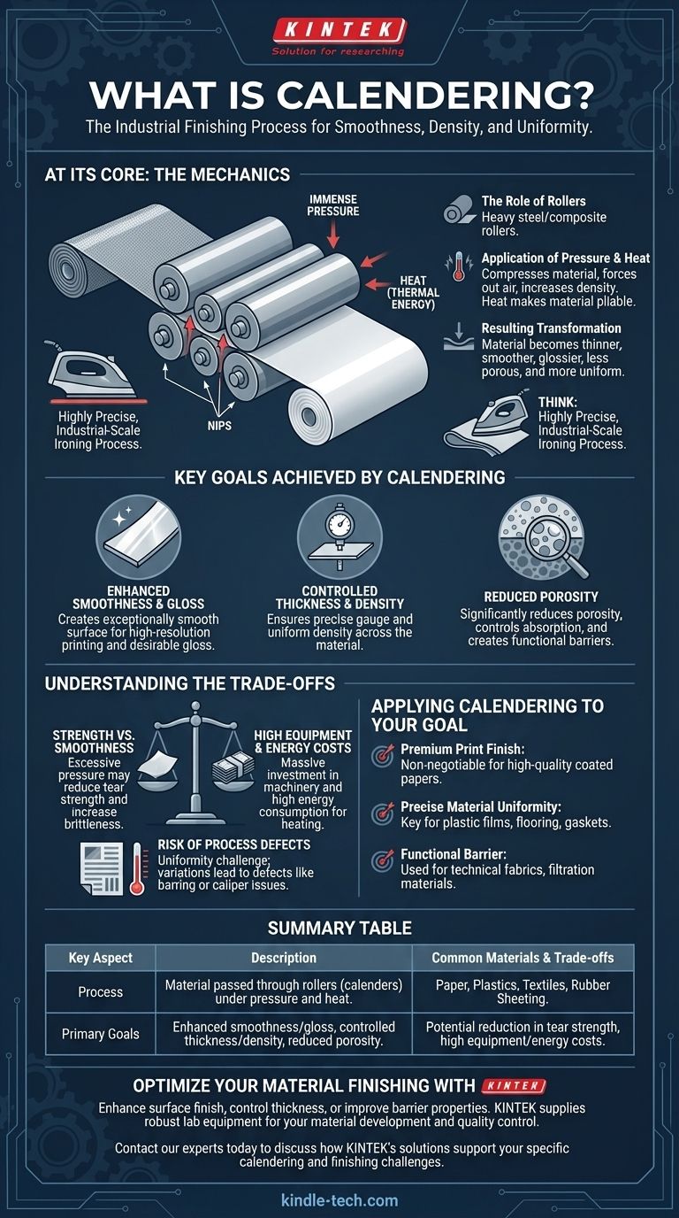 Quelle est la signification du calandrage ? Obtenez une finition de surface et une uniformité de matériau supérieures Guide Visuel