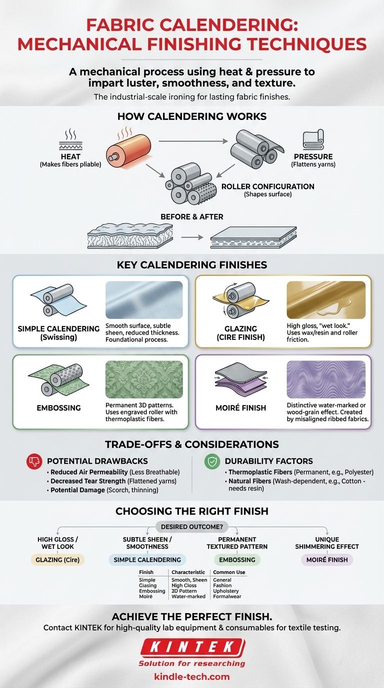 Quelles finitions sont réalisées à l'aide de la technique de calandrage ? Obtenir un lustre élevé, un gaufrage et plus encore Guide Visuel