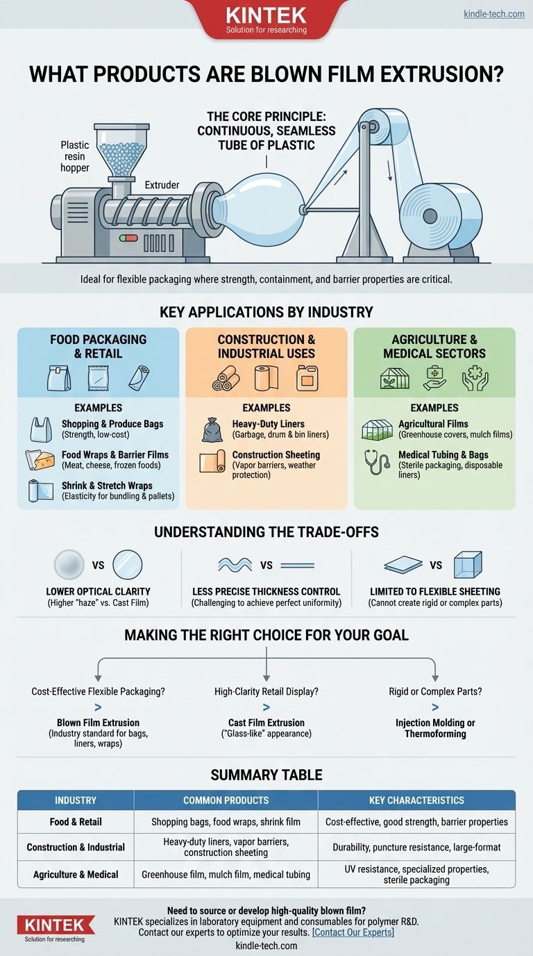 ما هي المنتجات التي يتم إنتاجها بالبثق بالنفخ؟ من أكياس البقالة إلى الأغطية الصناعية دليل مرئي