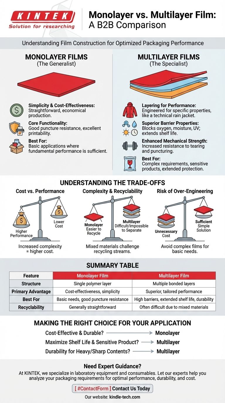 ما هو الفرق بين الفيلم أحادي الطبقة والفيلم متعدد الطبقات؟ اختر التغليف المناسب لمنتجك دليل مرئي
