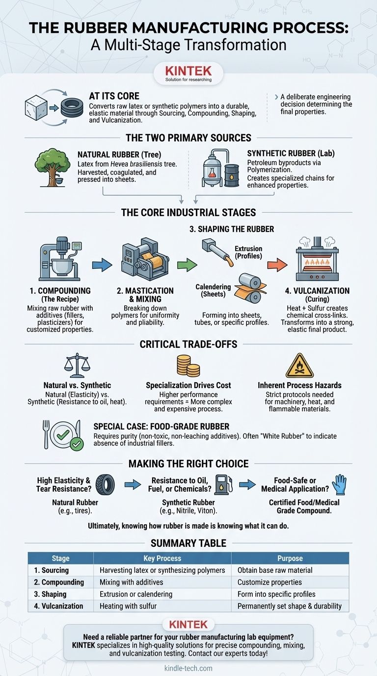 ¿Cuál es el proceso de fabricación del caucho? Desde la materia prima hasta el producto final duradero Guía Visual