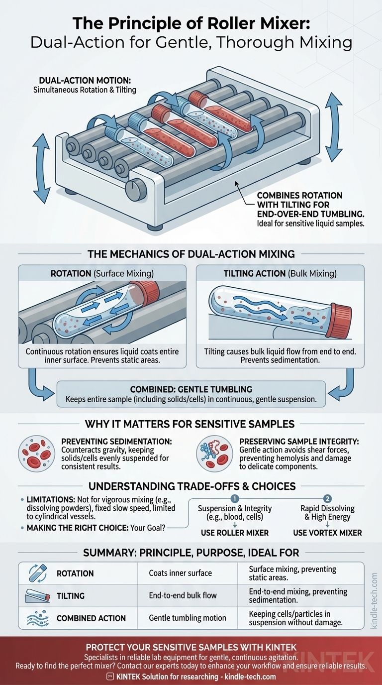 ما هو مبدأ عمل خلاط الأسطوانة؟ خلط لطيف ومستمر للعينات الحساسة دليل مرئي