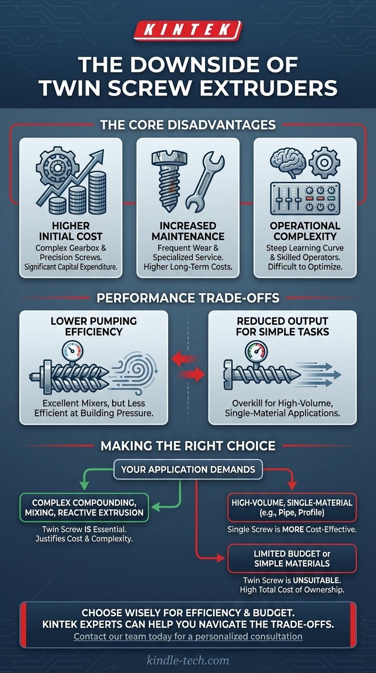 Quels sont les inconvénients de la double vis ? Coût et complexité plus élevés par rapport à la vis simple Guide Visuel