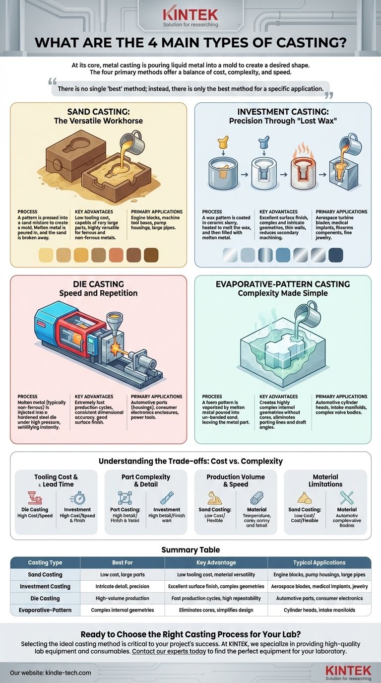 Was sind die 4 Hauptgussarten? Ein Leitfaden zur Auswahl des richtigen Verfahrens Visuelle Anleitung