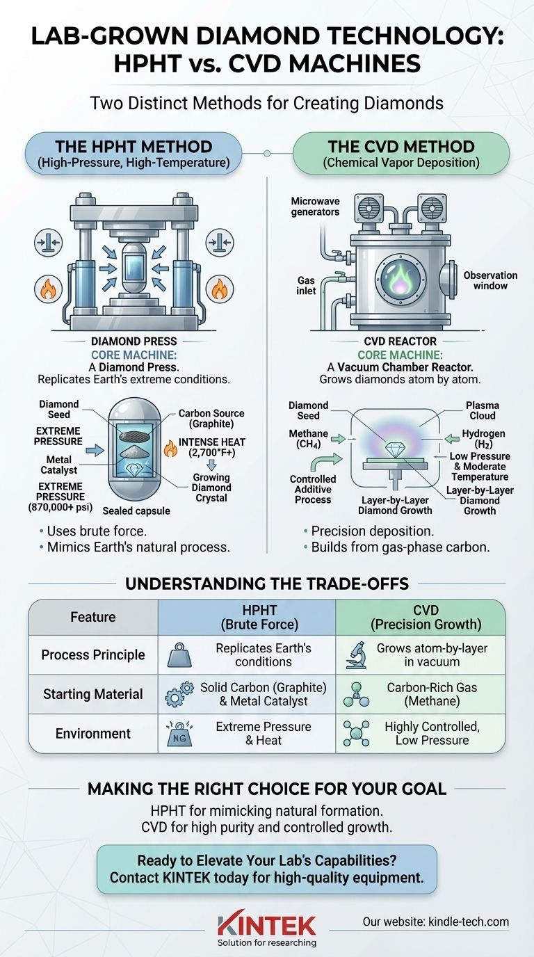 Welche Maschine wird zur Herstellung von Diamanten benötigt? HPHT-Presse vs. CVD-Reaktor erklärt Visuelle Anleitung
