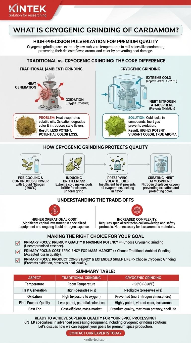 What is cryogenic grinding of cardamom? Preserve Flavor, Aroma & Color with Extreme Cold Visual Guide