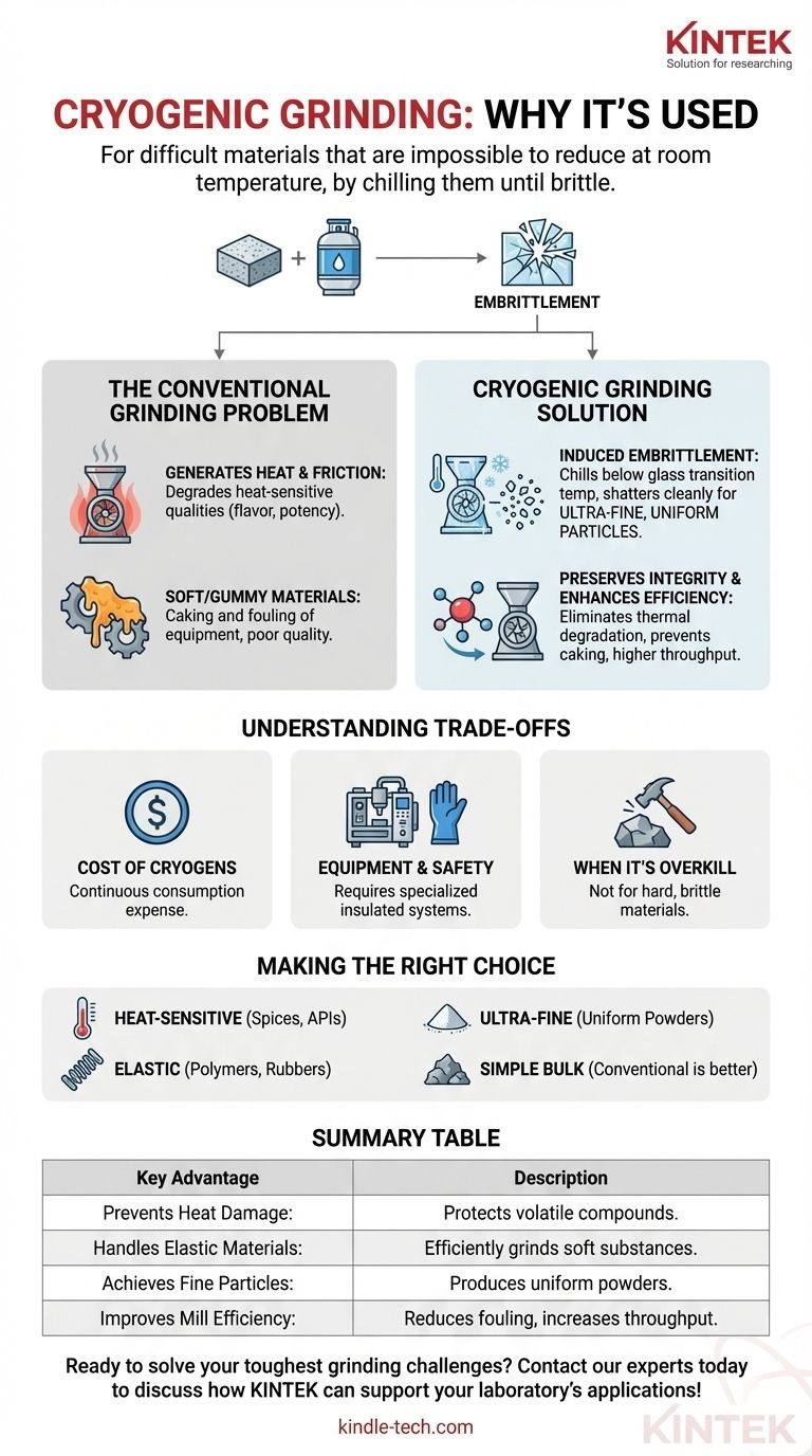 Por que a moagem criogênica é usada? Para pulverizar materiais resistentes e sensíveis ao calor de forma eficaz. Guia Visual