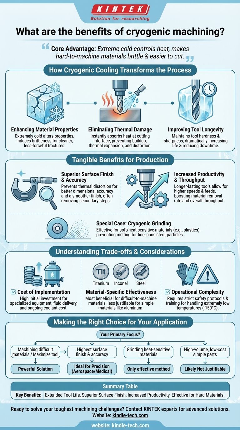 극저온 가공의 이점은 무엇인가요? 공구 수명, 표면 조도 및 생산성 향상 시각적 가이드