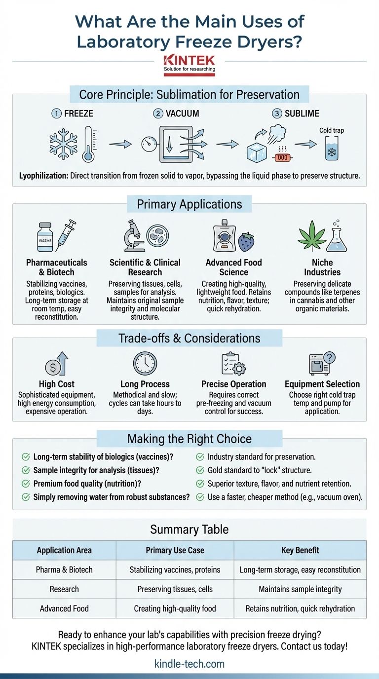 Quelles sont les principales utilisations des lyophilisateurs de laboratoire ? Préserver les matériaux sensibles avec une lyophilisation de précision Guide Visuel