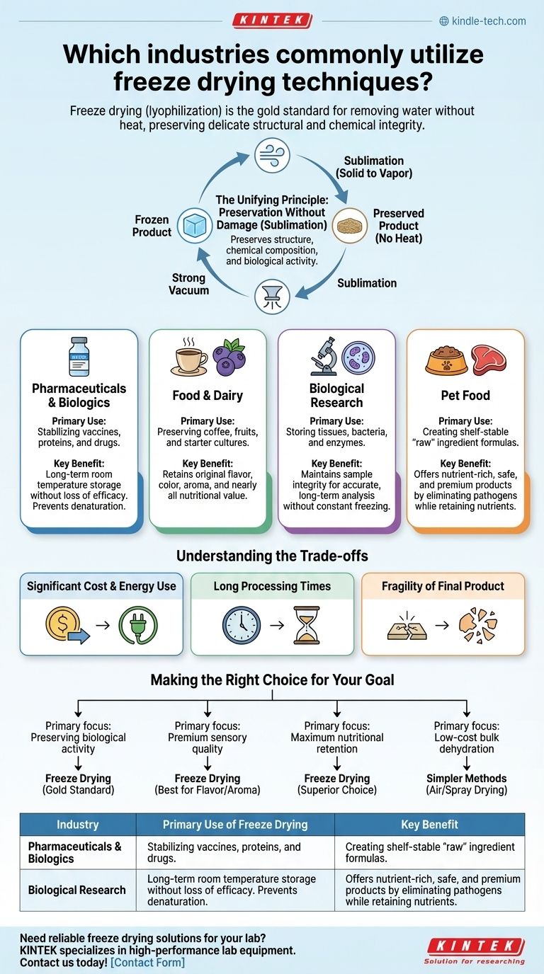 Welche Industrien nutzen üblicherweise Gefriertrocknungstechniken? Der Schlüssel zur Konservierung hochwertiger Produkte Visuelle Anleitung