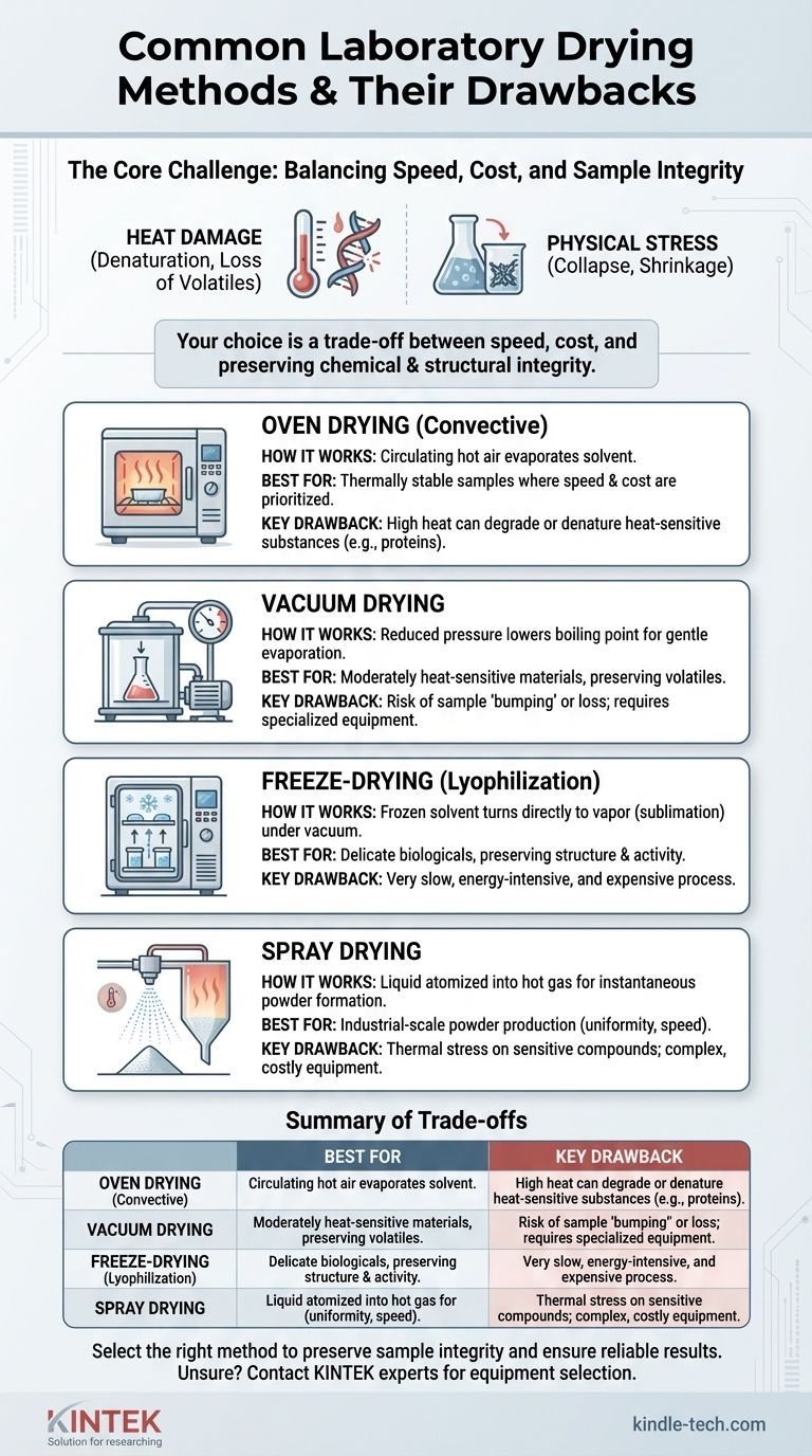 Was sind gängige Trocknungsmethoden, die in Laboren verwendet werden, und was sind ihre Nachteile? Wählen Sie die richtige Methode zum Schutz Ihrer Proben Visuelle Anleitung